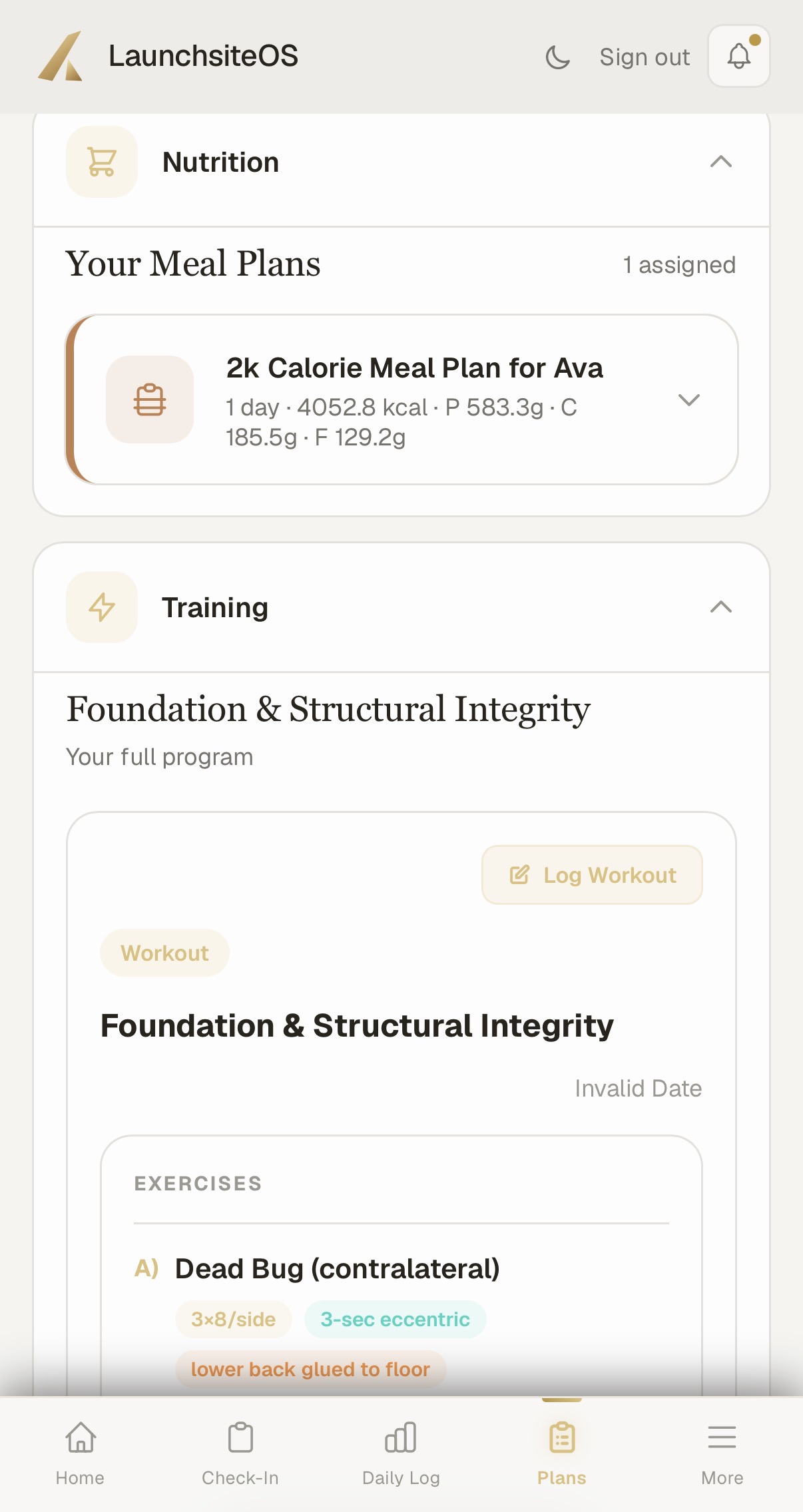 Client assigned plans